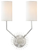 Borland, 2 Light, Wall Sconce, Polished Nickel Finish, White Fabric