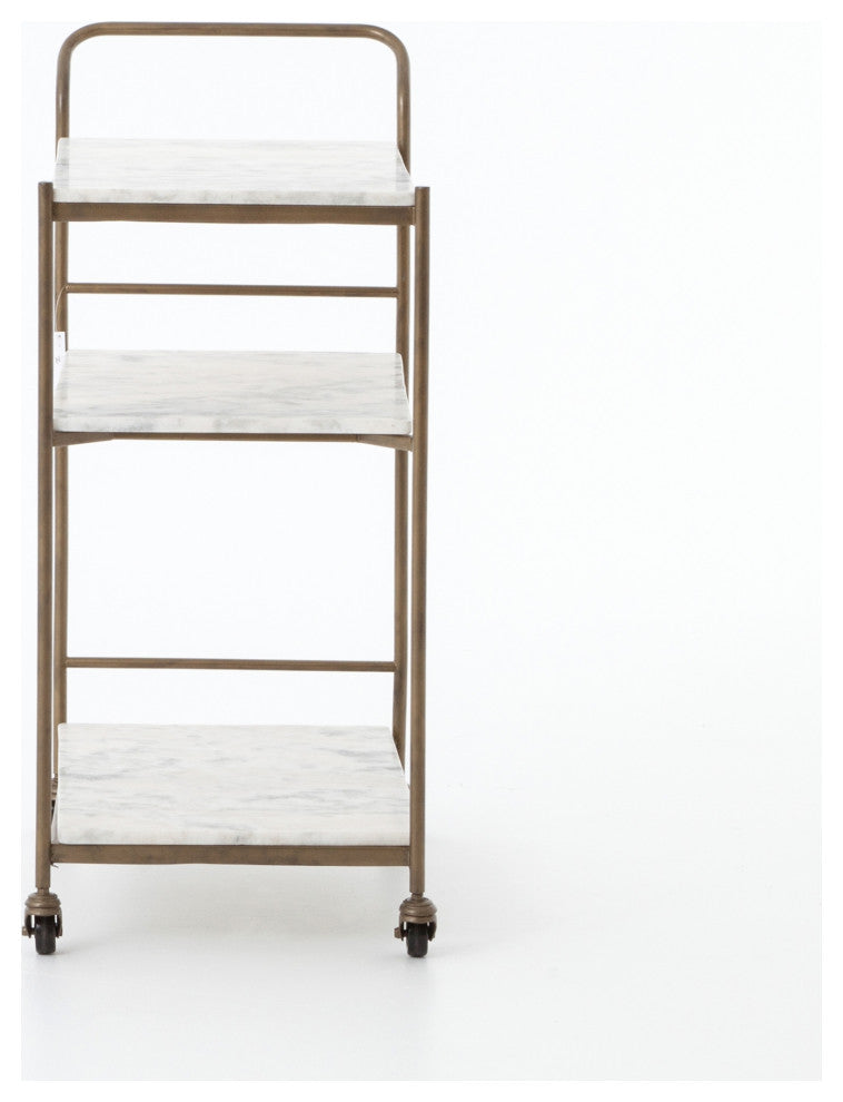 Felix Rectangular Bar Cart-Antique Brass
