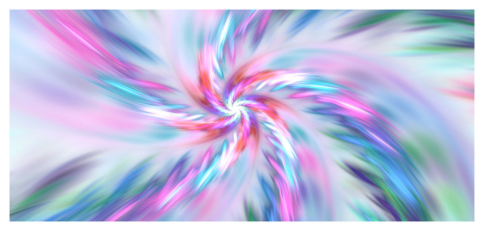 Exotic Light Blue Flower Petal Dance, Large Floral Canvas Art Print, 60"x28"