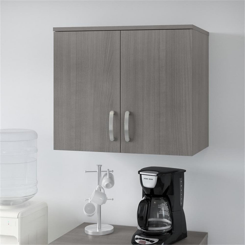 Universal Wall Cabinet with Doors and Shelves in Platinum Gray - Engineered Wood