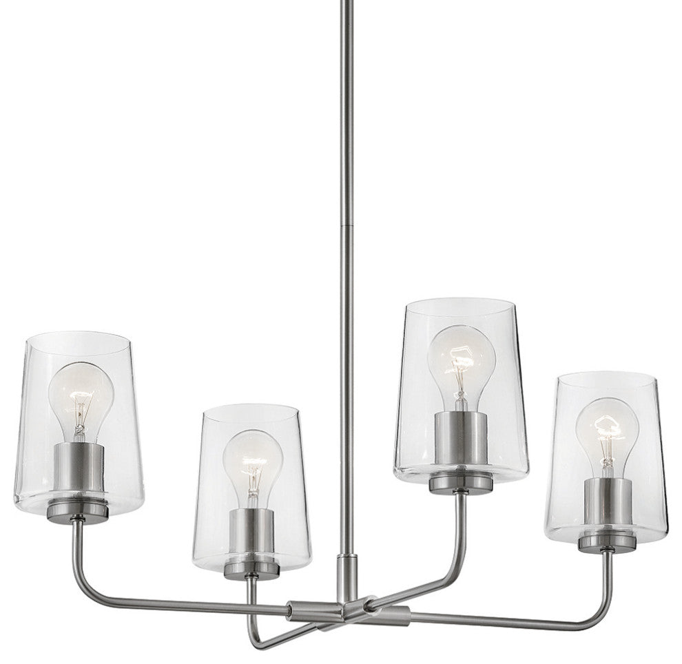 Lark Kline 9.75" Medium Single Tier Chandelier, Brushed Nickel