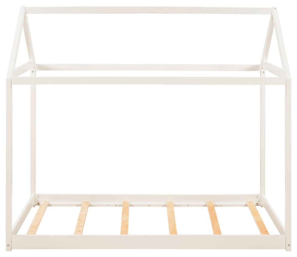Gewnee Twin Size Wooden House Bed in White