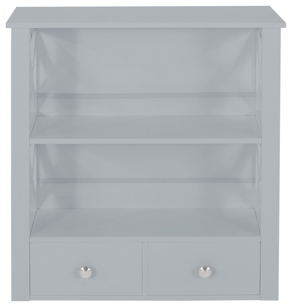 Lewis Wall-Mounted Bathroom Storage Cabinet With Drawers, Gray