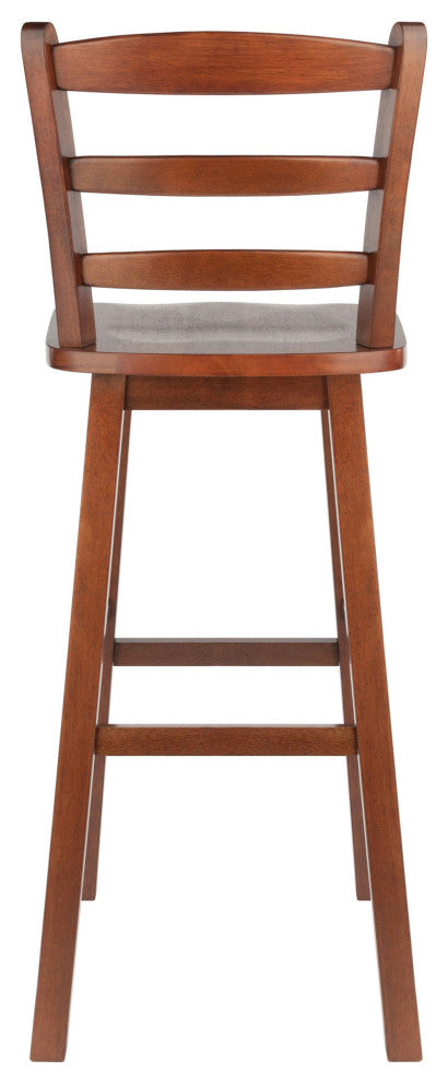 Scalera Ladder Back Swivel Seat Bar Stool, Walnut
