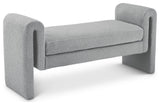 Stylus Boucle Fabric Upholstered Bench, Grey, 51" Wide