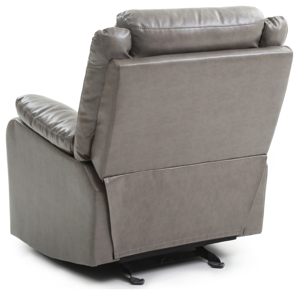 Osino Faux Leather Rocker Recliner, Gray