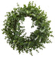 18" Eucalyptus Double Ring Wreath With Twig Base