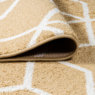 Tumbling Blocks Modern Geometric Gold/White 3'x5' Area Rug