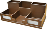 Desk Organizer with Smart Phone Holder, Brown