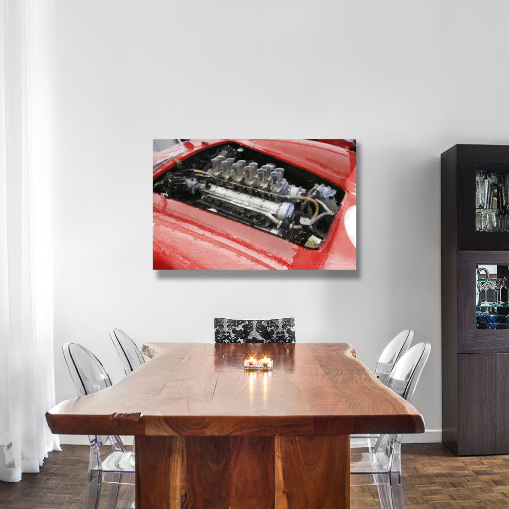 "Ferrari 250 GTO Engine Watercolor" Fine Art Print