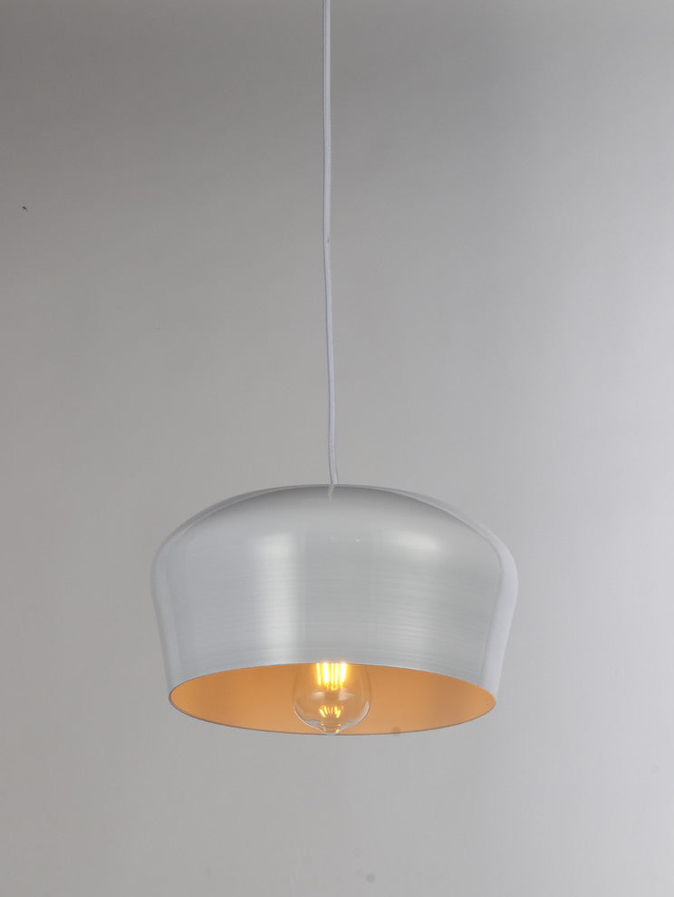 Beaut 1 Light Pendant, White, 12"x12"