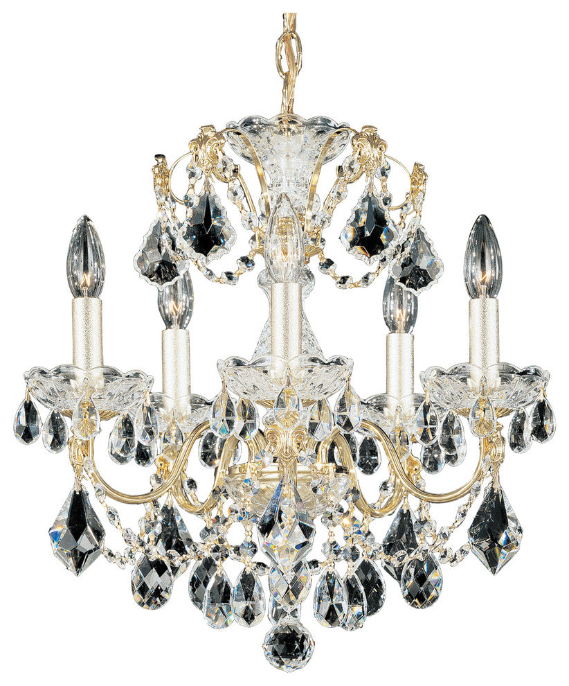 Century 5-Light Chandelier in Silver With Clear Heritage Crystal