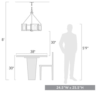Golden Lighting 6068-5 Marco 5 Light 25"W Taper Candle Style - Brushed