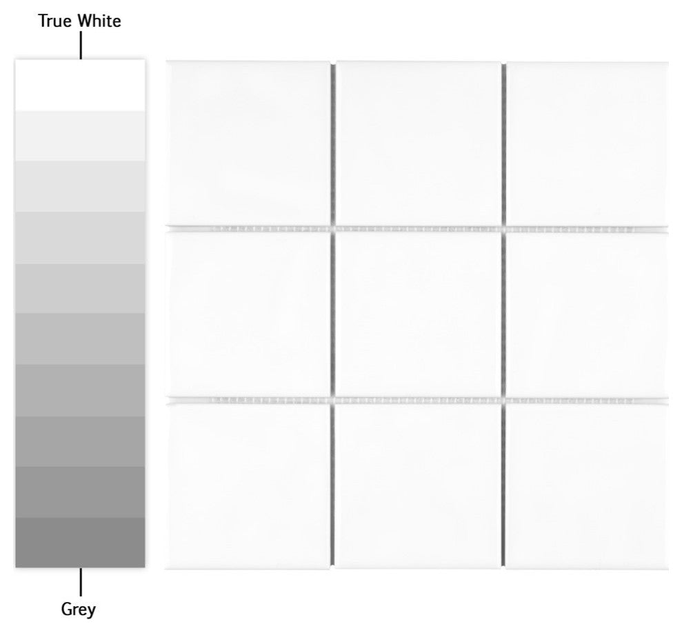 Twist Square Ceramic Wall Tile, White Ice, Sample
