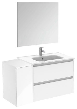 36" Vanity Set with Mirror and Sink Sansa by Royo, White, 44"