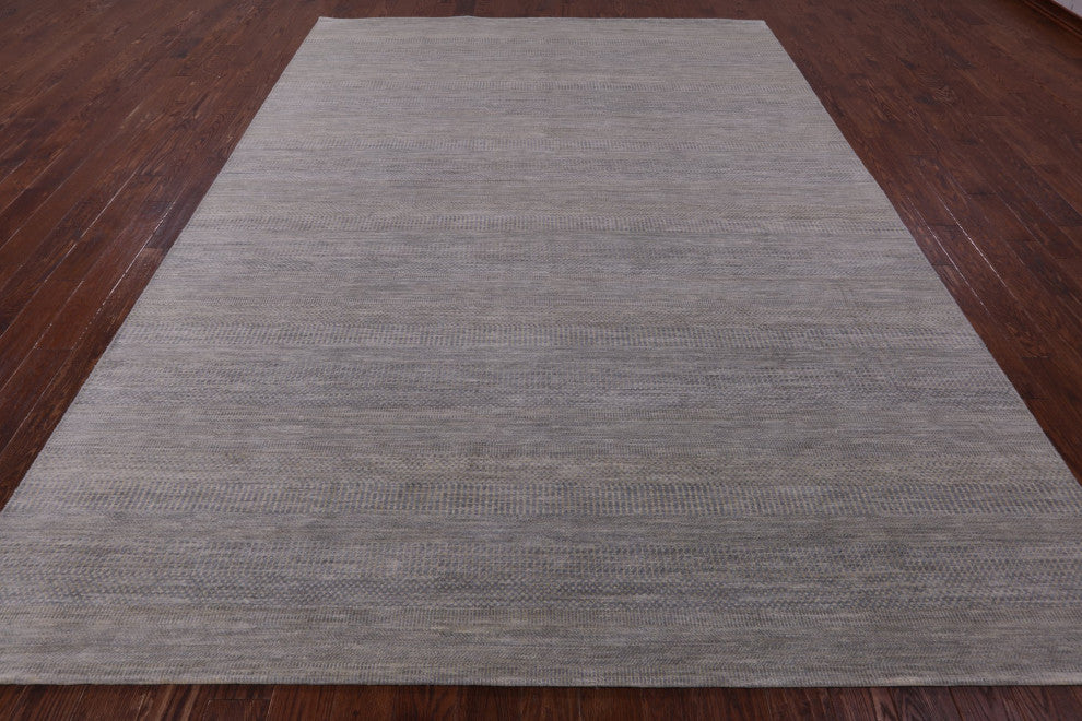 Savannah Grass Hand-Knotted Wool and Silk Rug 9' 0" X 12' 1" Q12002