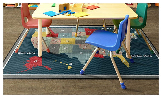 Flagship Carpets VA1815-44FS 7'6"X12' United States Collage Educational Rug