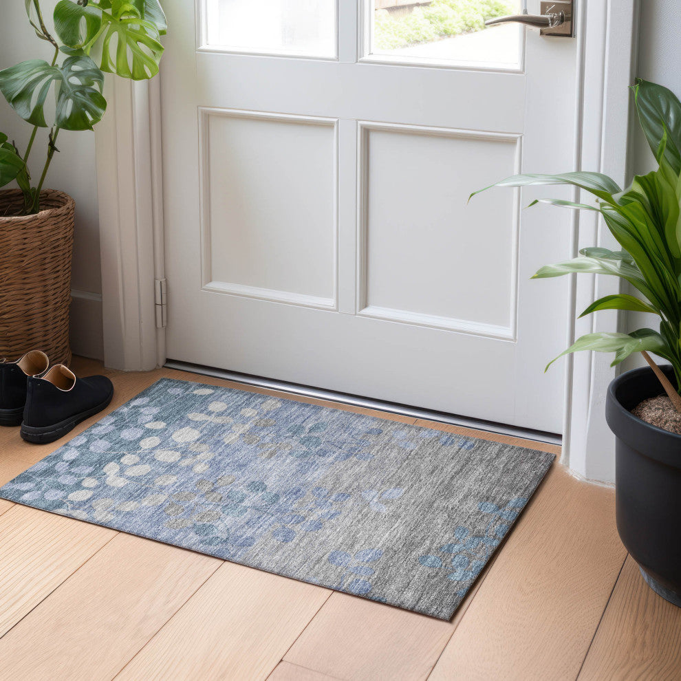 Machine Washable Indoor/Outdoor Chantille ACN1900 Denim 1'8" x 2'6" Rug