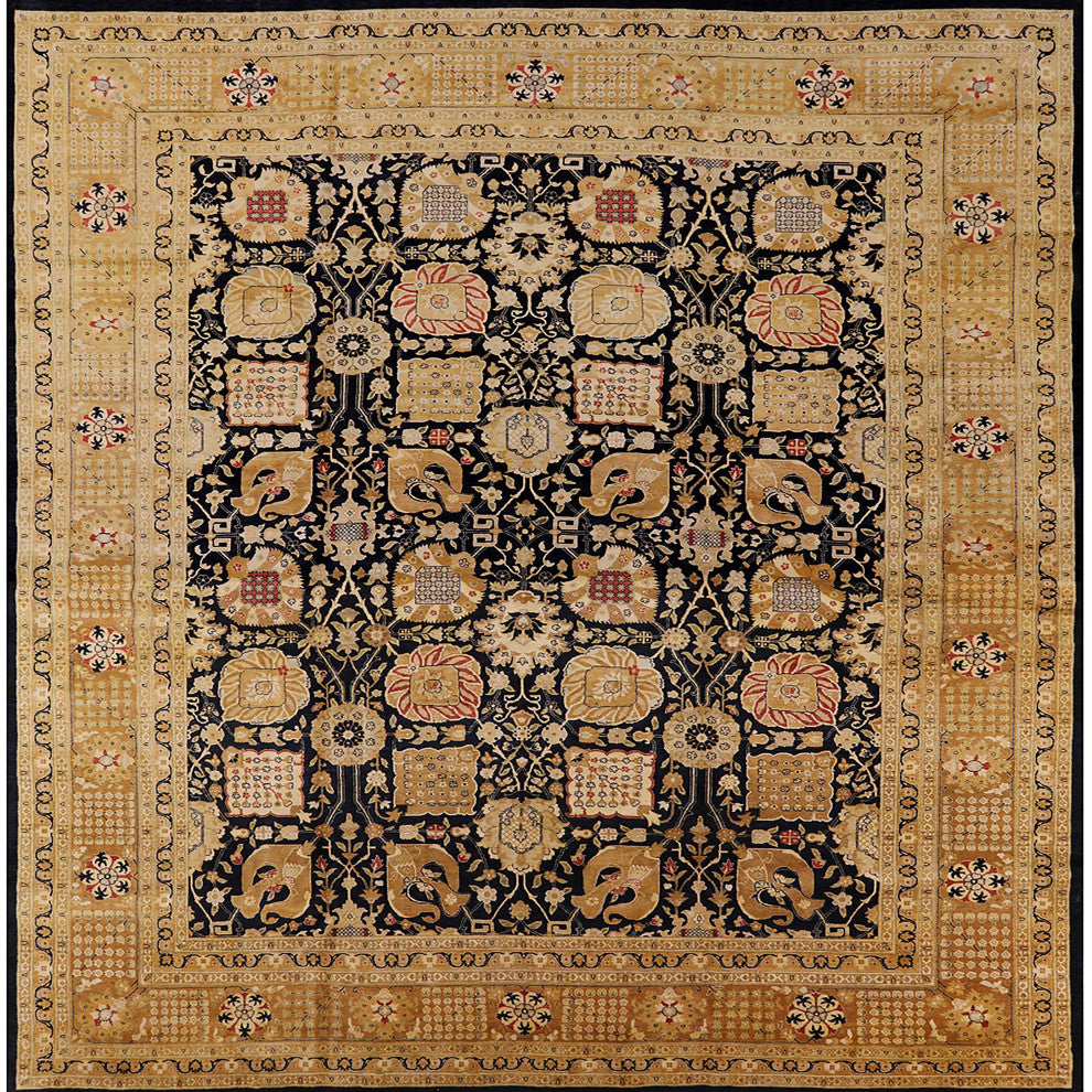 Ahgly Company Indoor Square Mid-Century Modern Area Rugs, 4' Square