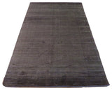 5"x8" Hand Loomed Chocolate Brown Oriental Rug Bamboo Silk Modern