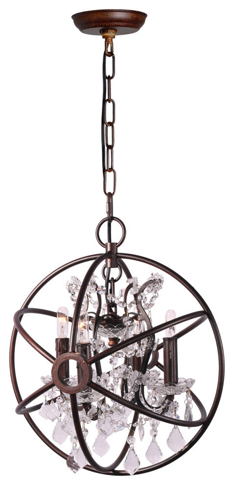 4-Light Globe Chandelier, Oil Rubbed Bronze