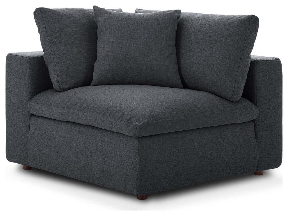 Commix Down Filled Overstuffed 5-Piece Sectional Sofa Set, Gray