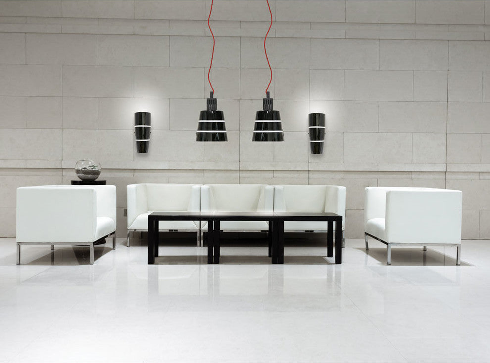 Madison 17" White LED Handcrafted Glass Wall Sconce, Satin Nickel2700K 90Cri