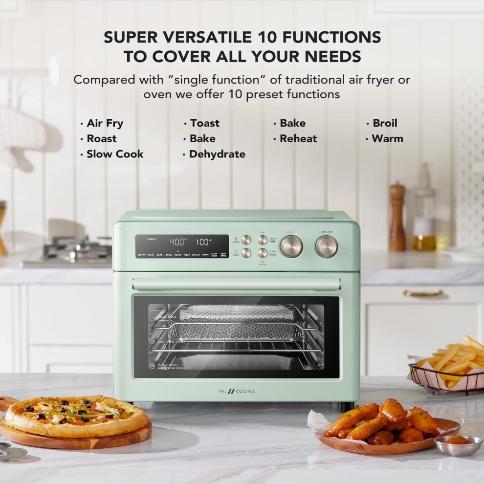 Infrared Heating Air Fryer Toaster Oven, Extra Large Countertop Convection Oven, Green Color
