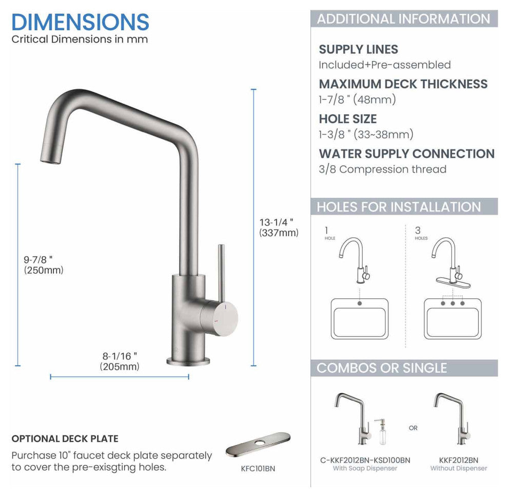 Macon Single Lever Kitchen Bar Faucet, Brush Nickel