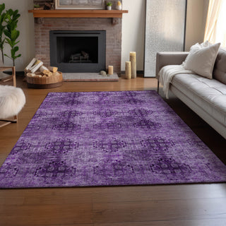 Premium Machine Washable Mayfield AMF557 Eggplant 3' x 5' Rug