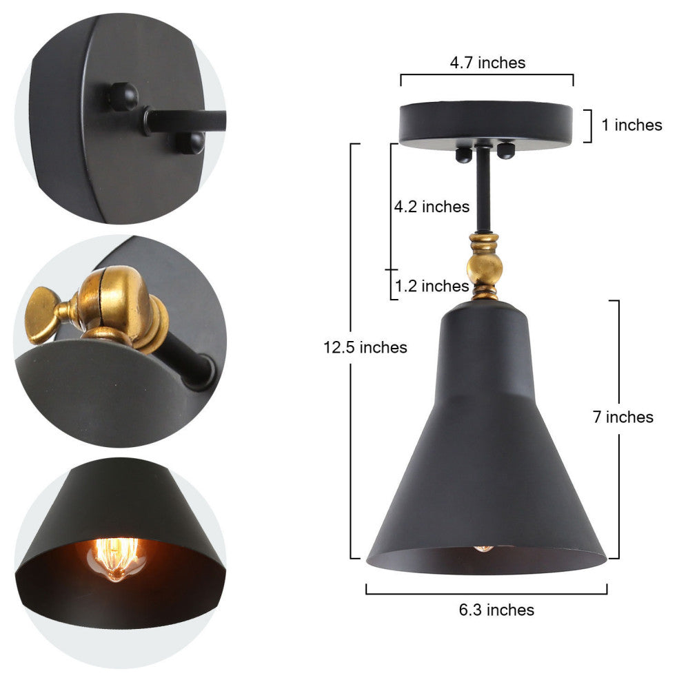 LNC Black Industrial Adjustable Wall Sconce