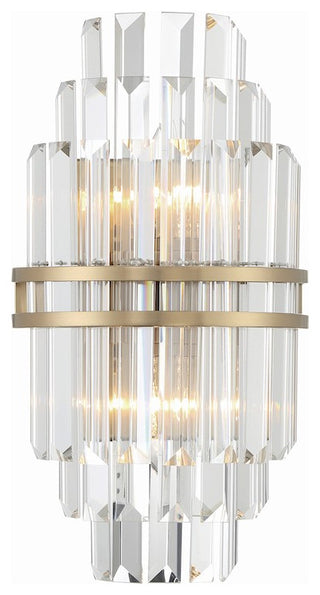 CRYSTORAMA Hayes 2 Light Aged Brass Wall Mount