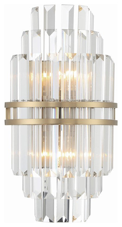 CRYSTORAMA Hayes 2 Light Aged Brass Wall Mount