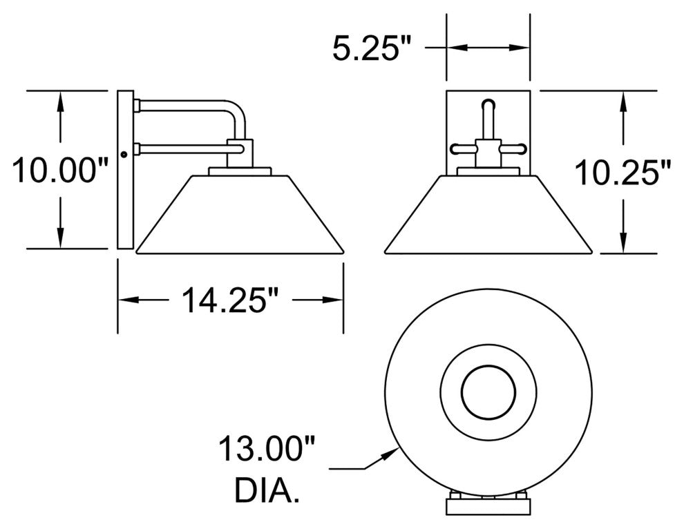 Avalon Large Outdoor LED Wall Sconce, Black Finish