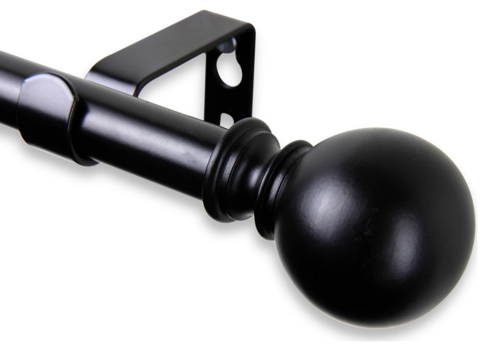 Luna Curtain Rod, Black, 18-28"