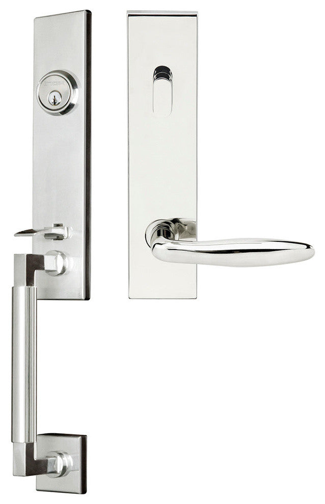 Summer Lever, Tubular Entry Handle set, Left Hand, Polished Stainless Steel