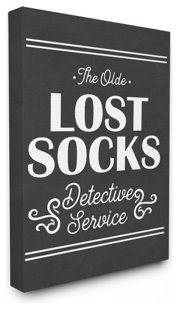 Olde Lost Socks Detective Service, 30"x40", Stretched Canvas Wall Art