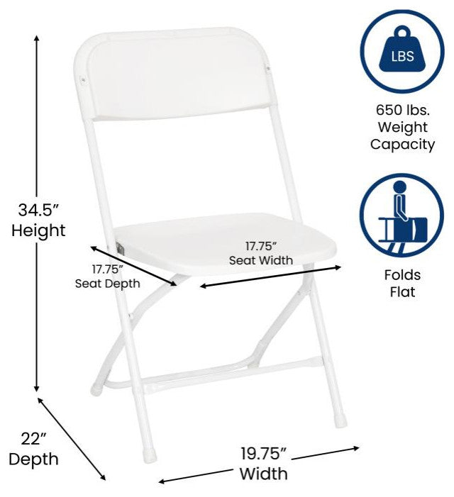 Hercules Big & Tall Commercial Folding Chair/Extra Wide 650LB. Capacity 4-Pack,