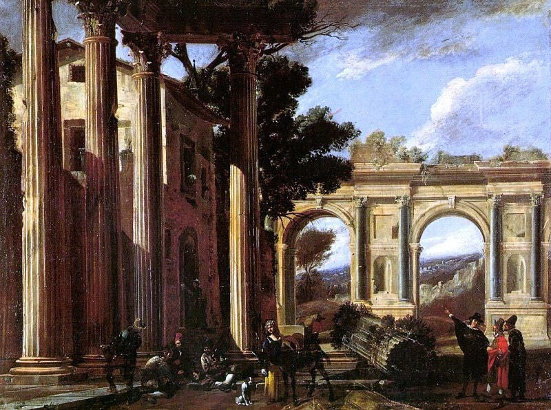 Viviano Codazzi Architectural View, 21"x28" Gallery Wrapped Canvas Print
