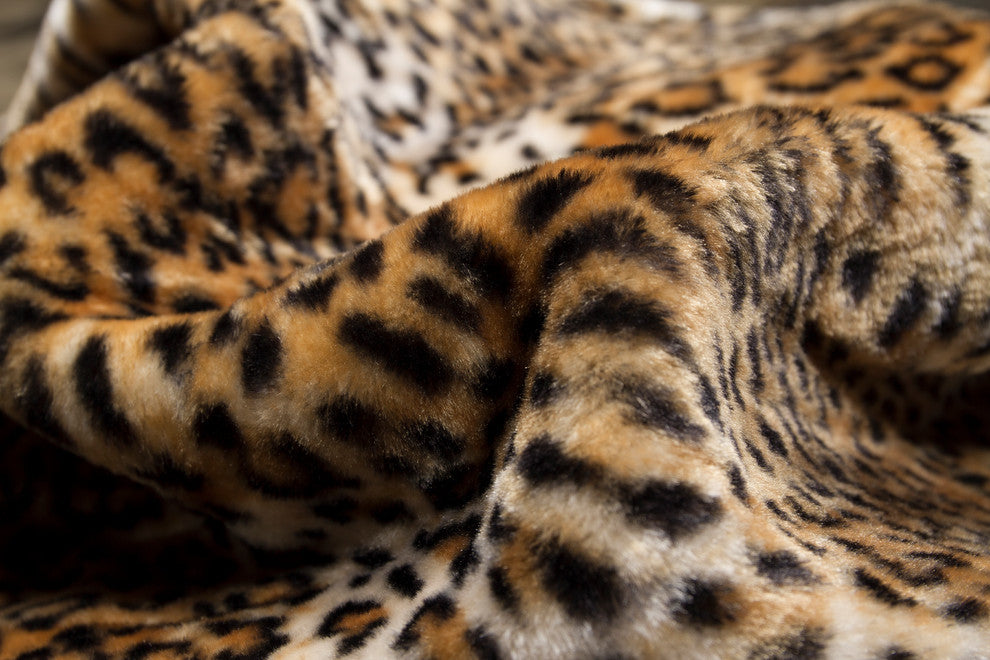 50"x70" Faux Fur Throw, Leopard