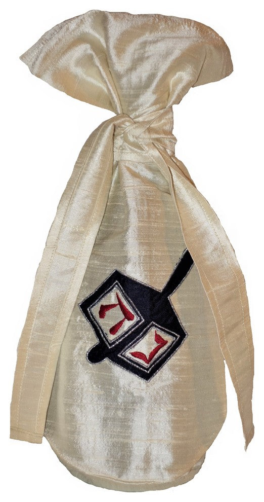 Silk Dreidel Wine Bag