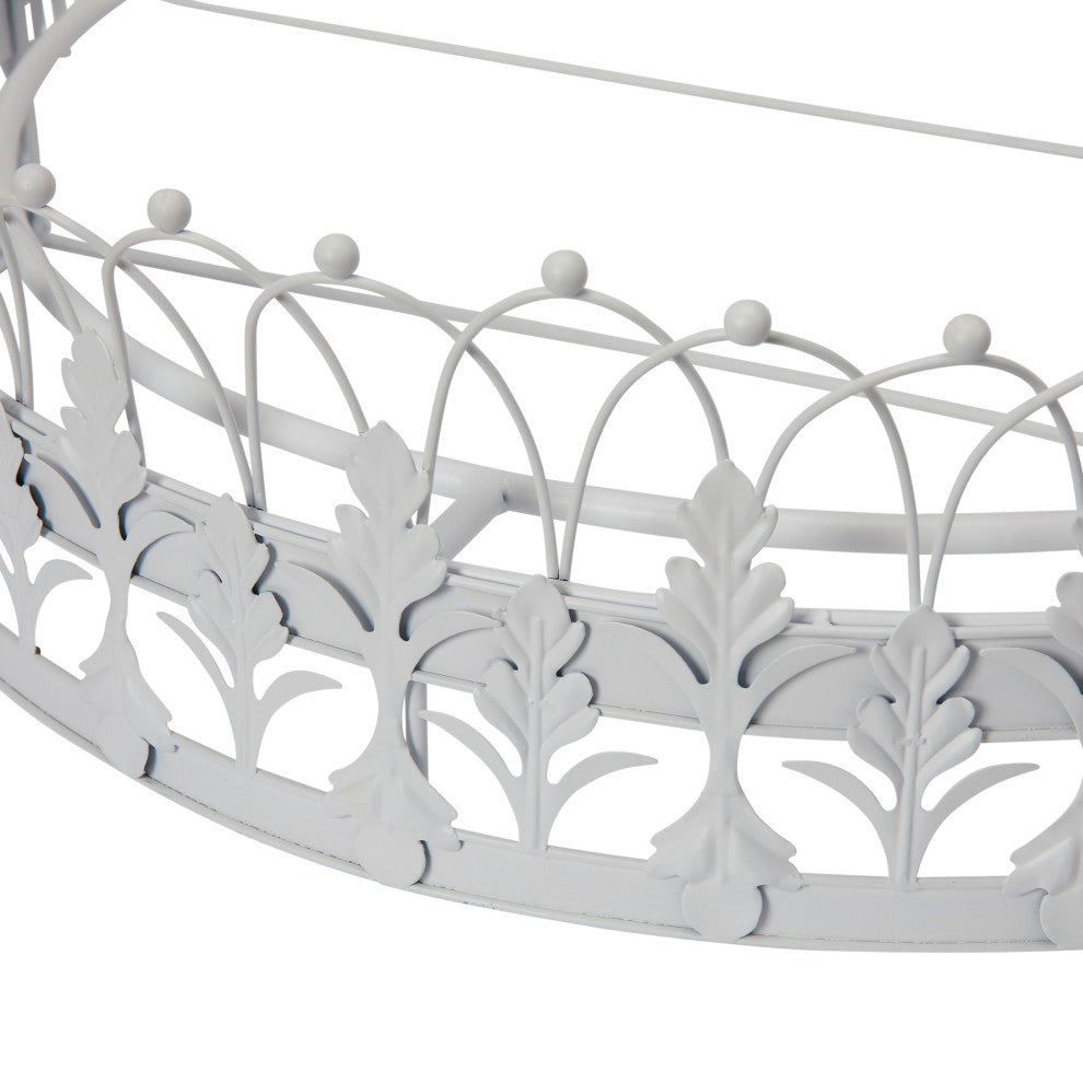 Decorative Metal Curtain or Canopy Crown, White Finish