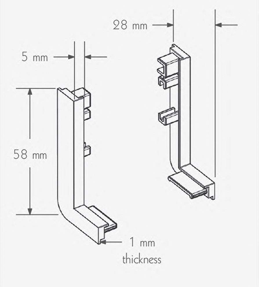 Handle-Free Cabinet Hardware 6K376 L Cap Component, Left, Dark Bronze