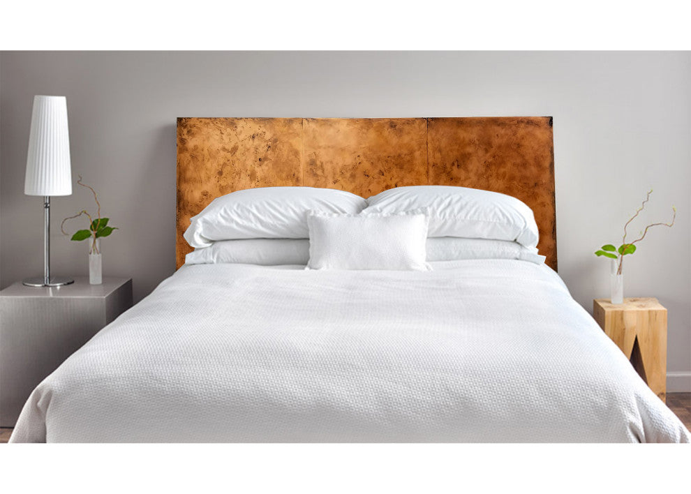 Smoothed Aged Copper Panel King Headboard
