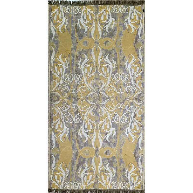 Midnight Garden Wool Throw, Gold