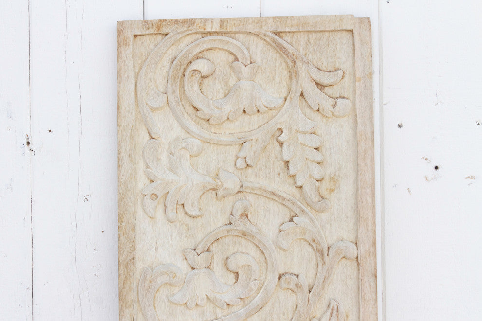 French Colonial Carved Wood Panel