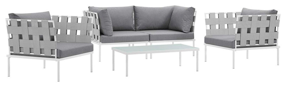 Harmony 5-Piece Outdoor Patio Aluminum Sectional Sofa Set