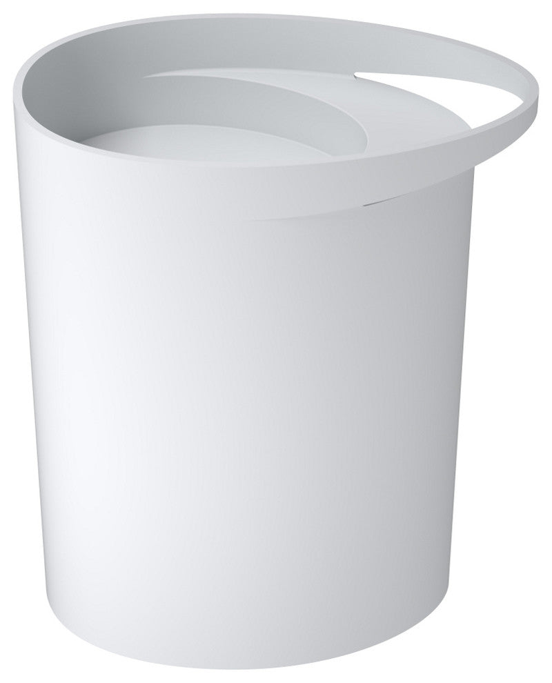 26" Polystone Free-Standing Bathroom Sink, Matte White, No Faucet