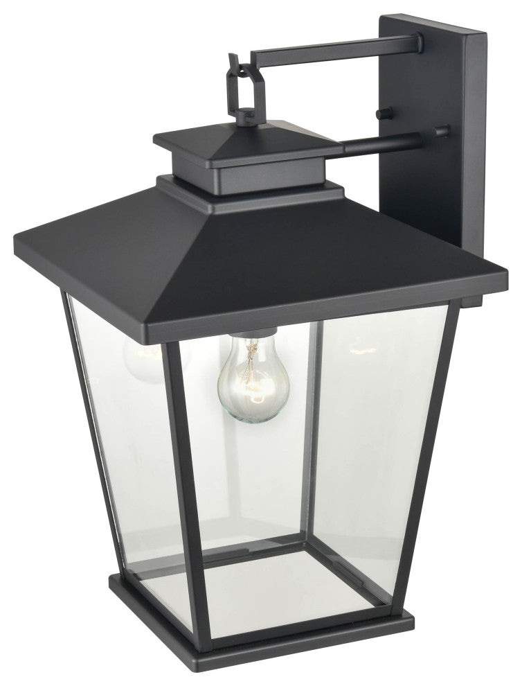 1 Light 11 in. Powder Coat Black Outdoor