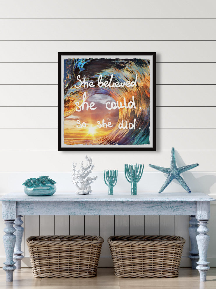 "She Believed She Could III" Framed Painting Print, 32x32